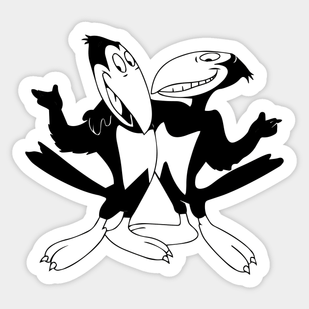 Heckle and Jeckle Sticker by kareemik